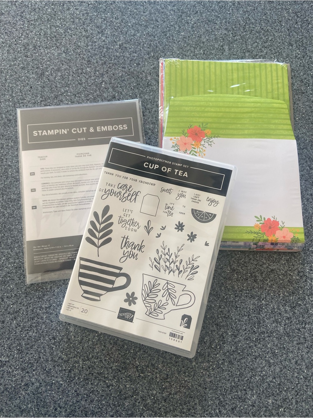 Stampin-up bundle - Cup of Tea stamp set, tea cup die cuts and more - new!